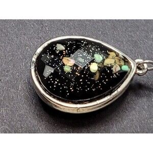 Bloodshot Iolite Sunstone, or Lookalike Onyx Black Bead Necklace & Earring Set